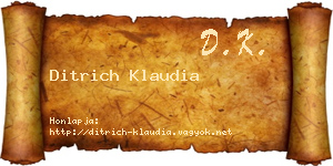 Ditrich Klaudia névjegykártya