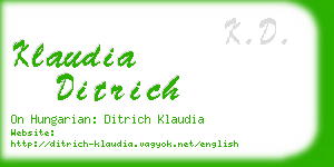 klaudia ditrich business card